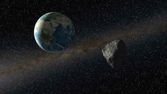Representaci&oacute;n de un asteroide cercano a la Tierra