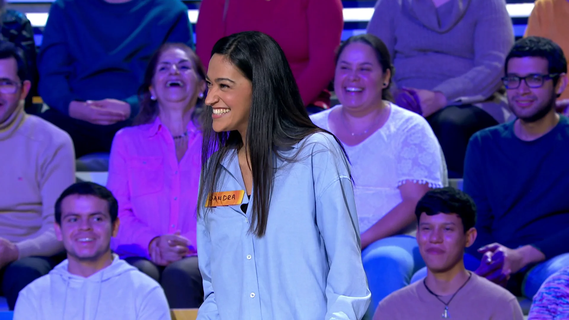 Las palabras de Sandra en su presentaci&oacute;n: &ldquo;Uno de mis deseos antes de los 30 era participar en La ruleta de la suerte&rdquo;