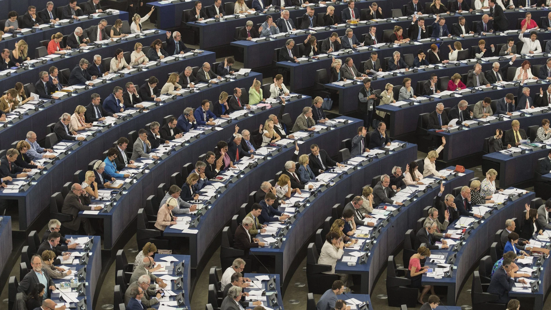 Imagen de archivo de la Eurocámara durante una sesión plenaria del Parlamento Europeo