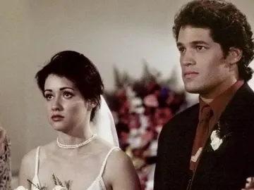 Shannen Doherty y David Gail en Sensación de Vivir como Brenda Walsh y Stuart Carson Shannen Doherty y David Gail en Sensación de Vivir como Brenda Walsh y Stuart Carson