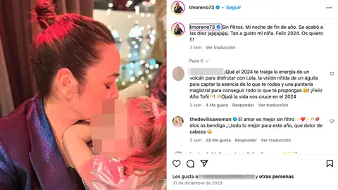Toñi Moreno y su hija Lola dando la bienvenida al 2024 Toñi Moreno y su hija Lola dando la bienvenida al 2024