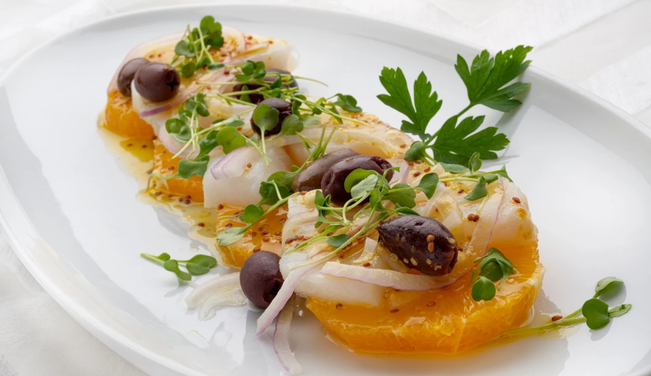 Ensalada de bacalao y naranja con mostaza, de Karlos Arguiñano