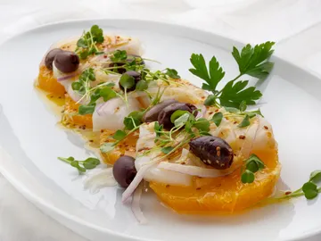 Ensalada de bacalao y naranja con mostaza, de Karlos Arguiñano Ensalada de bacalao y naranja con mostaza, de Karlos Arguiñano