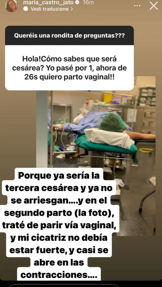 María Castro afirma que su parto será por cesárea