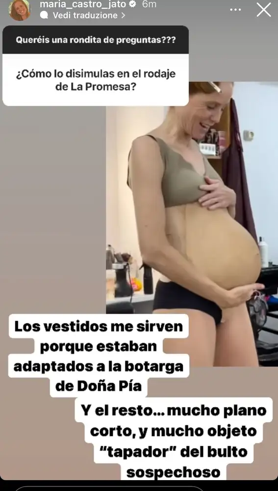 María Castro cuenta como ha ocultado su embarazo en rodaje
