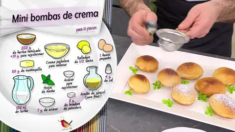 Ingredientes Mini bombas de crema Ingredientes Mini bombas de crema