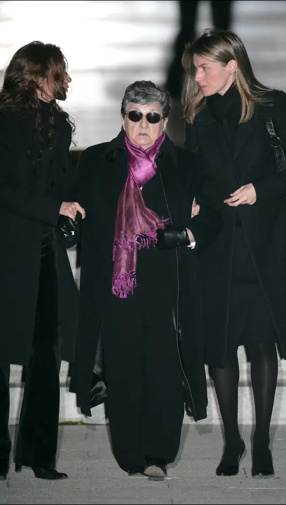 Telma Ortiz y la reina Letizia en el funeral de Érika Ortiz