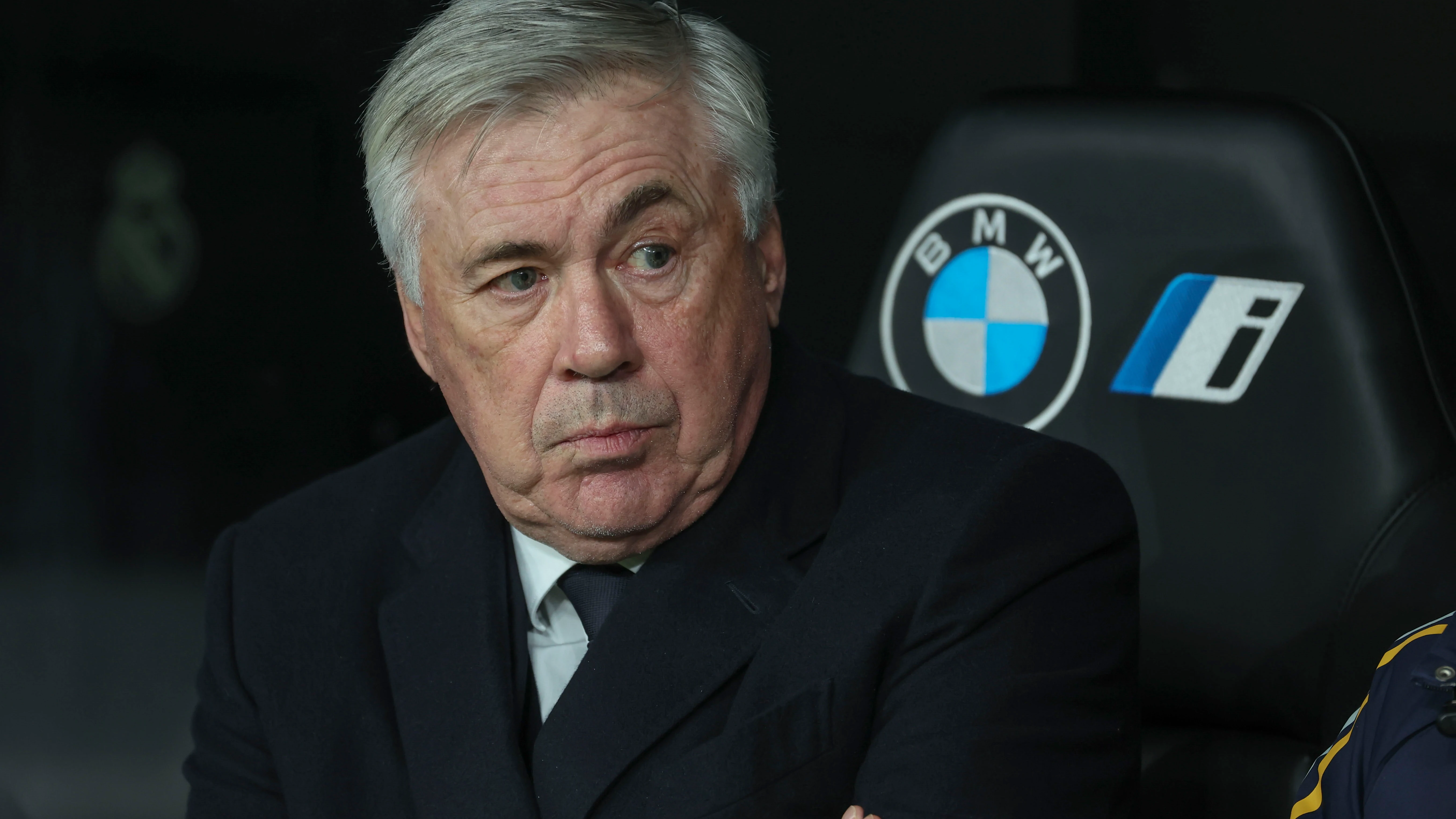 Carlo Ancelotti en el banquillo del Santiago Bernabéu Carlo Ancelotti en el banquillo del Santiago Bernabéu