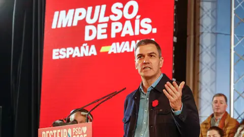 Pedro Sánchez en un acto en Lugo por las elecciones gallegas