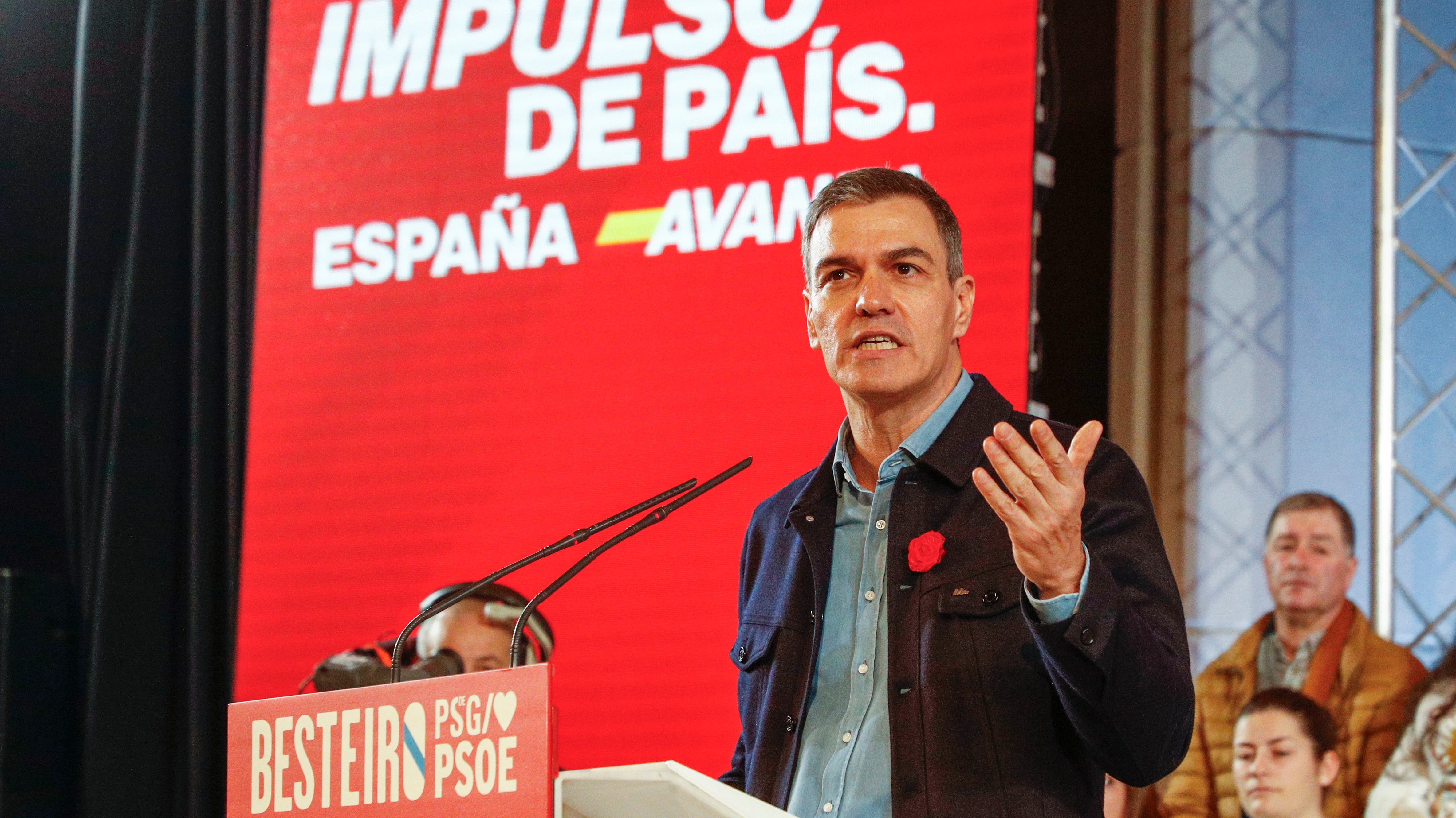 Pedro S&aacute;nchez en un acto en Lugo por las elecciones gallegas