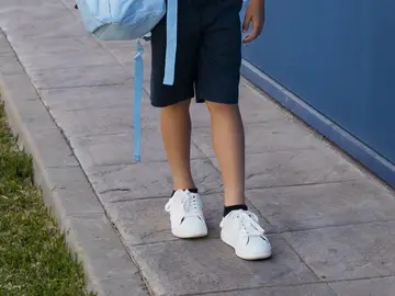 Un niño con uniforme de colegio Un niño con uniforme de colegio