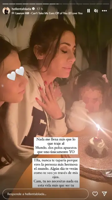 El stories de Elena Tablada con sus hijas El stories de Elena Tablada con sus hijas