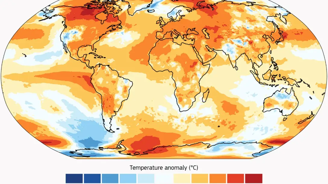 Anomalía de la temperatura del aire en la superficie terrestre en 2023. Anomalía de la temperatura del aire en la superficie terrestre en 2023.