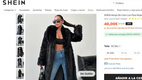 Abrigo efecto pelo Abrigo efecto pelo