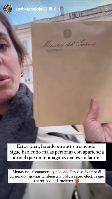 Anabel Pantoja cuenta el robo que ha sufrido Anabel Pantoja cuenta el robo que ha sufrido