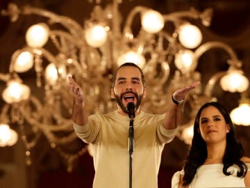 El actual presidente y ganador de la reelección de El Salvador, Nayib Bukele