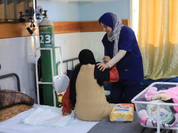 Paciente en el Hospital Emiratí de Rafá