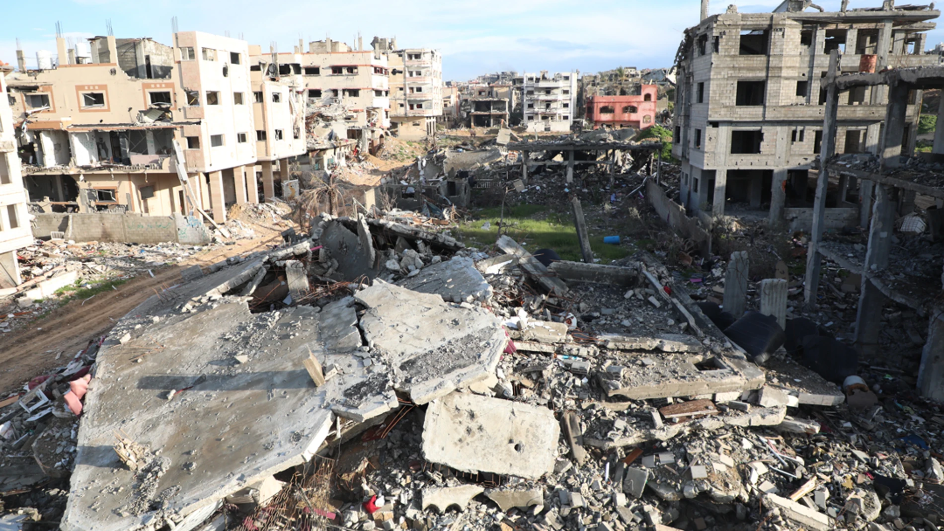 Edificios destruidos en Franja de Gaza