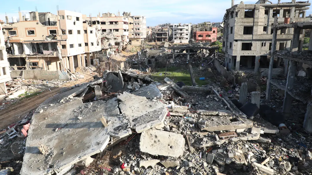 Edificios destruidos en Franja de Gaza