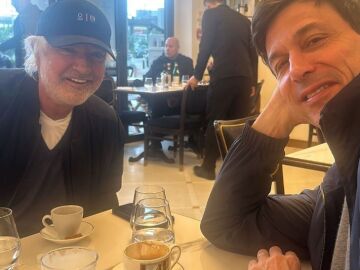 Toto Wolff y Flavio Briatore, en un café de Mónaco
