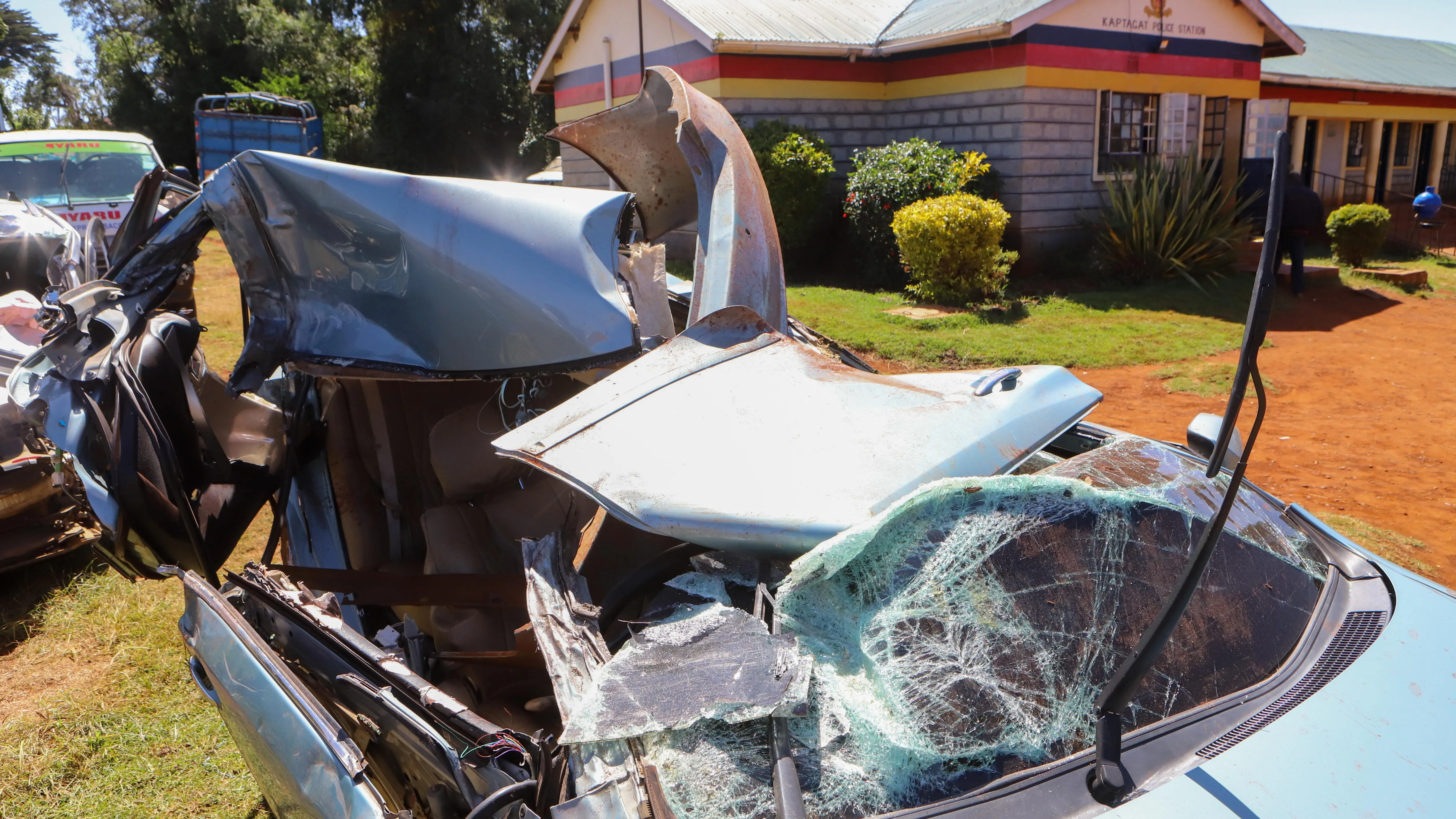 Aspecto del coche que conduc&iacute;a Kelvin Kiptum antes de su muerte