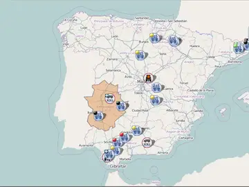 Mapa retenciones en carretera por la huelga Mapa retenciones en carretera por la huelga