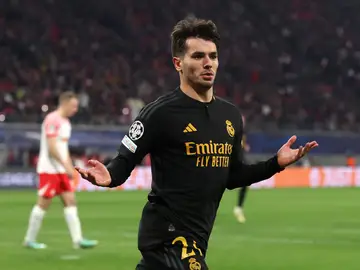 Brahim festeja su gol al Leipzig en Champions Brahim festeja su gol al Leipzig en Champions
