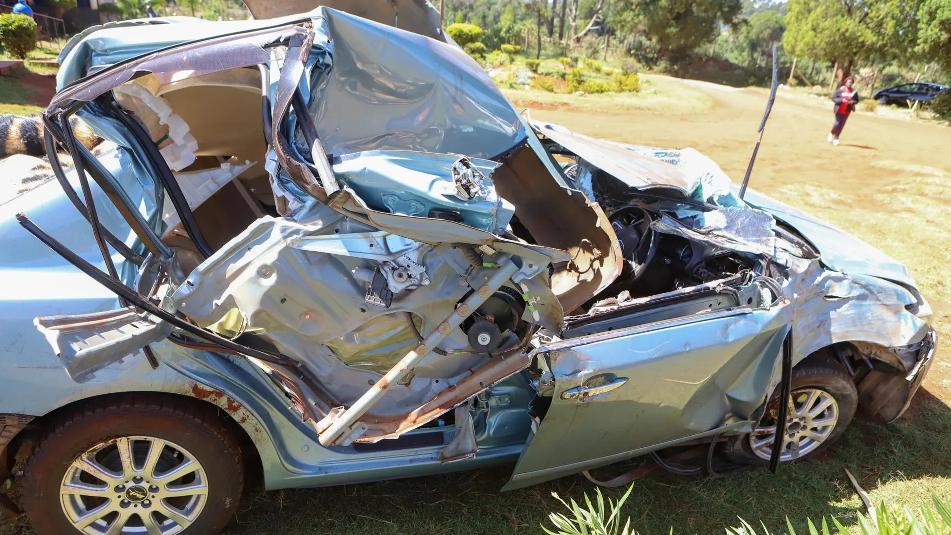 Así quedó el coche de Kelvin Kiptum tras el accidente