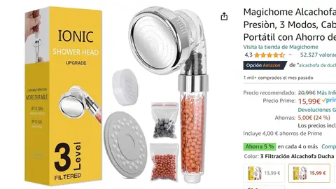 Alcachofa de ducha iónica Alcachofa de ducha iónica