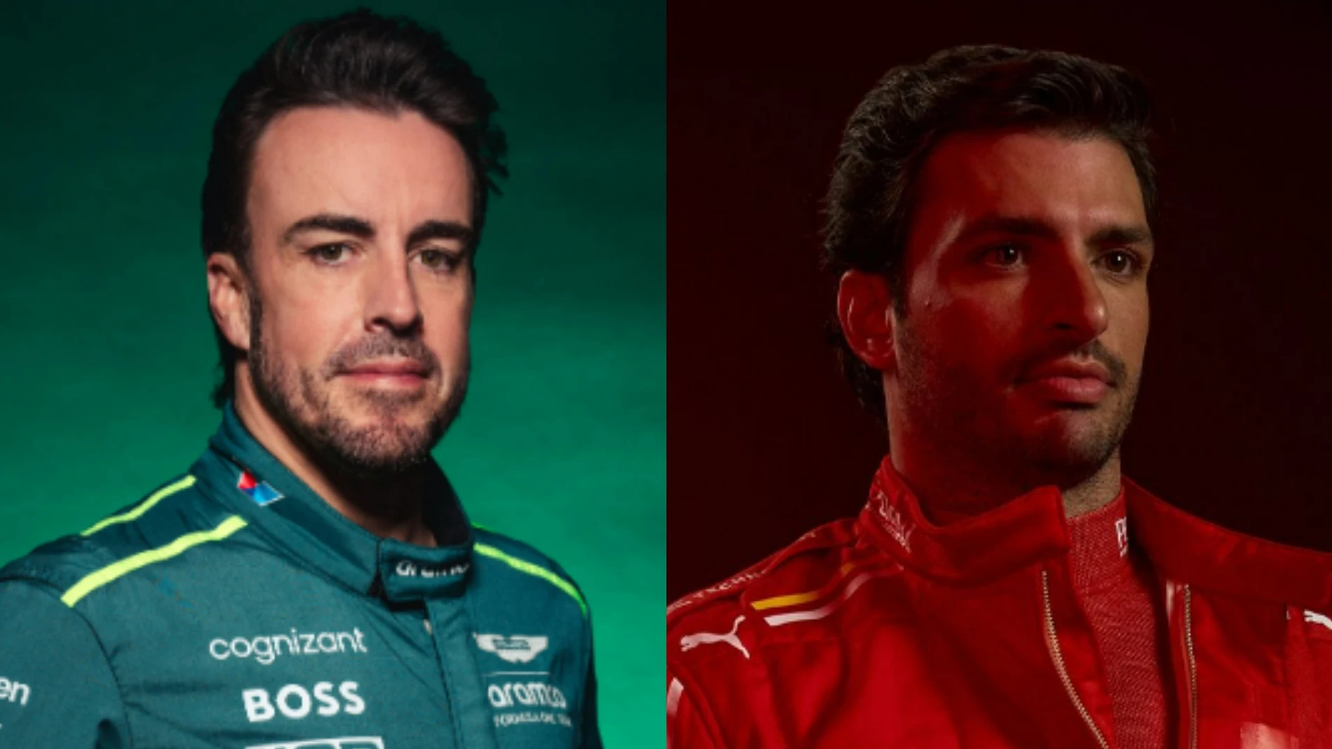 Fernando Alonso y Carlos Sainz posan de cara a la nueva temporada de Fórmula 1