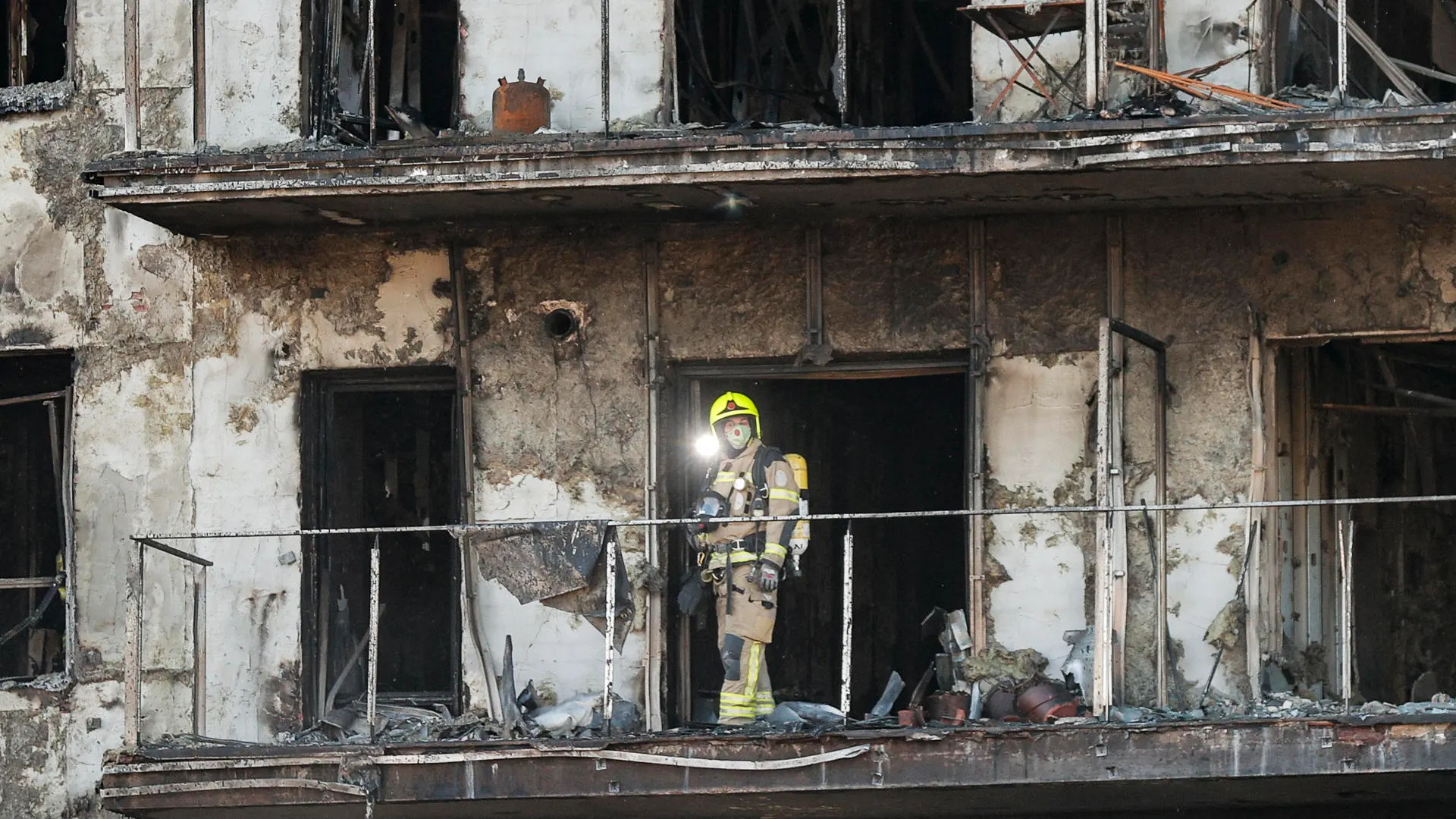 As&iacute; se ve el edificio incendiado