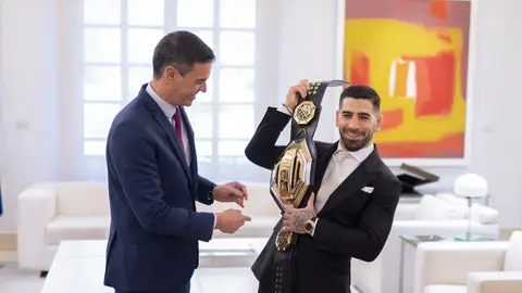 Pedro Sánchez e Ilia Topuria, en el Palacio de La Moncloa Pedro Sánchez e Ilia Topuria, en el Palacio de La Moncloa