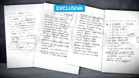 El listado completo del botín del asalto a la vivienda de María del Monte, escrito del puño y letra de la cantante
