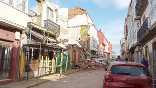Imagen del edificio derrumbado en Ferrol