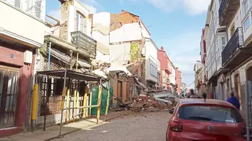 Imagen del edificio derrumbado en Ferrol