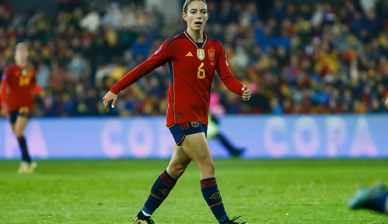 Aitana Bonmatí, en un partido con la selección española
