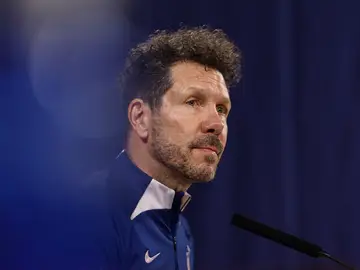 Simeone, en rueda de prensa Simeone, en rueda de prensa