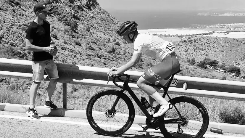 Juan Pujalte, en una prueba ciclista Juan Pujalte, en una prueba ciclista