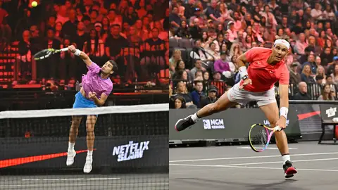 Alcaraz y Nadal, en la exhibición en Las Vegas Alcaraz y Nadal, en la exhibición en Las Vegas