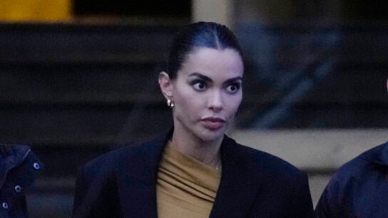 Joana Sanz, a la salida del juzgado