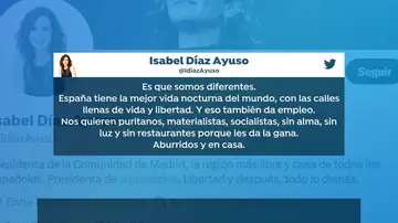 Tuit Isabel Díaz Ayuso