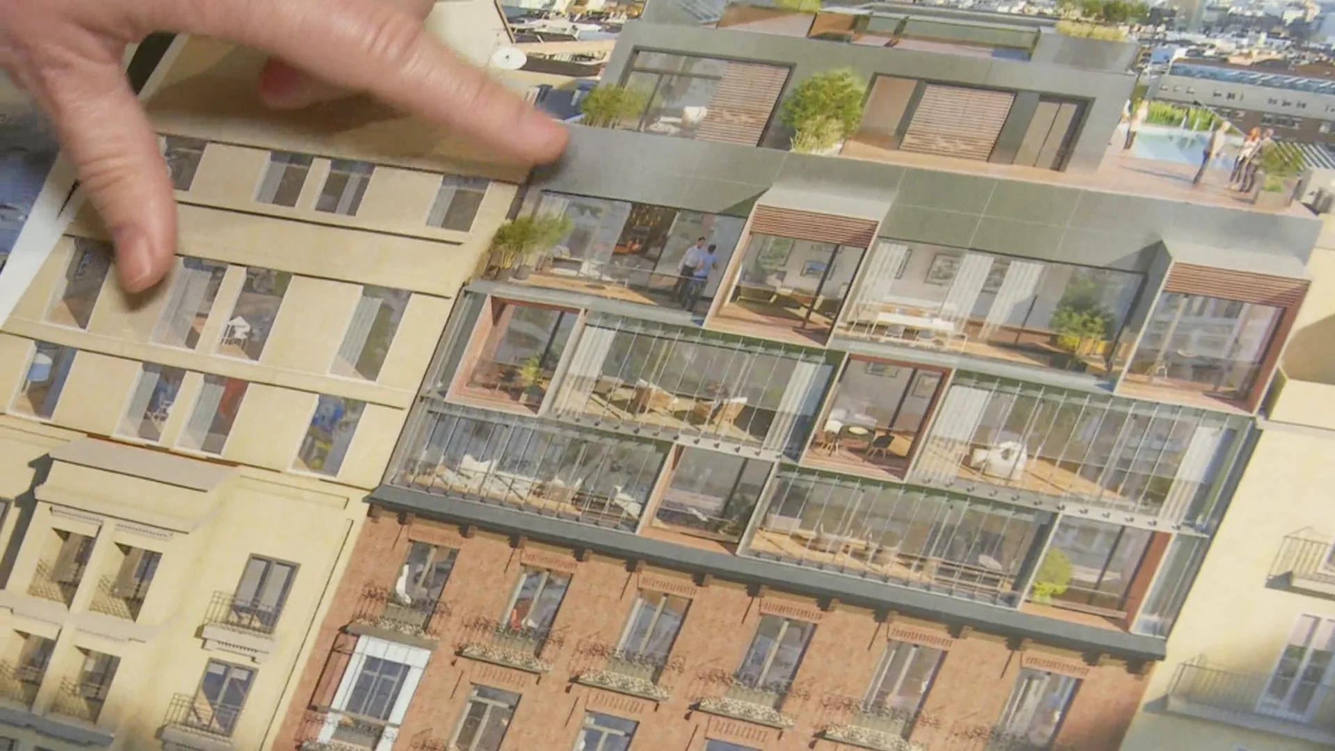 Construcción en altura en la azotea de un edificio en Madrid Construcción en altura en la azotea de un edificio en Madrid