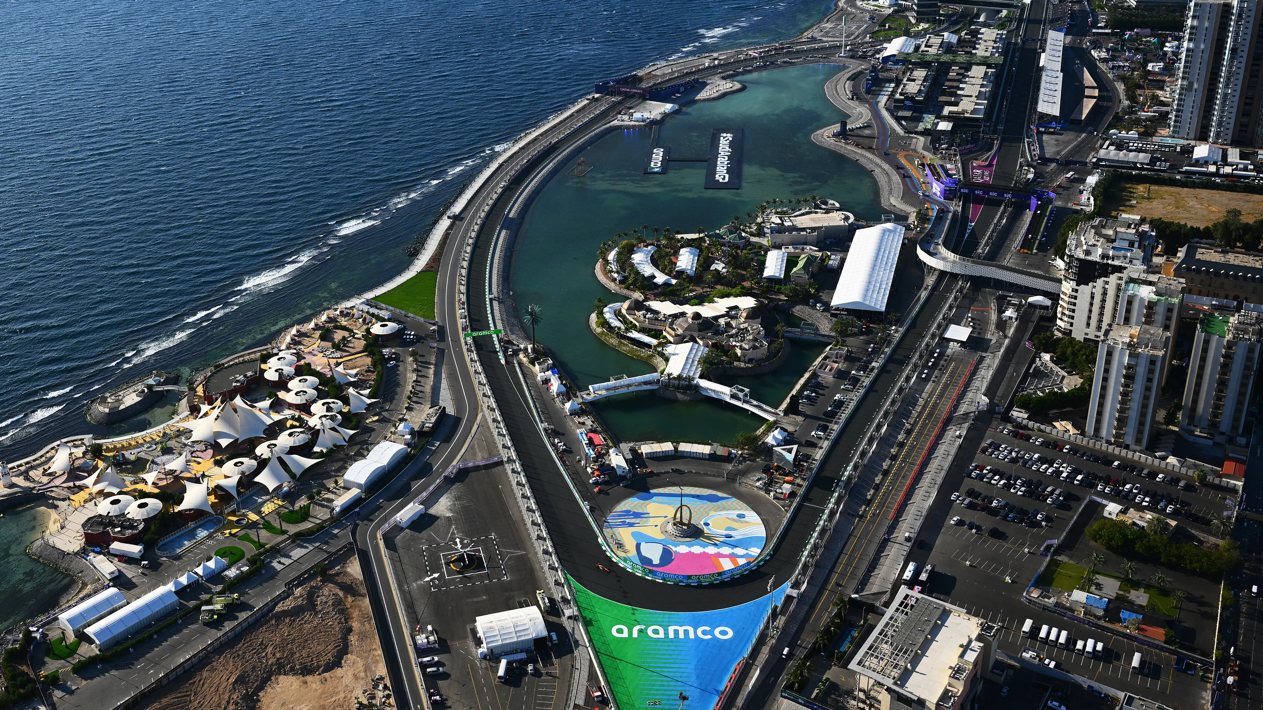 El circuito de Fórmula 1 en Jeddah, Arabia Saudí El circuito de Fórmula 1 en Jeddah, Arabia Saudí