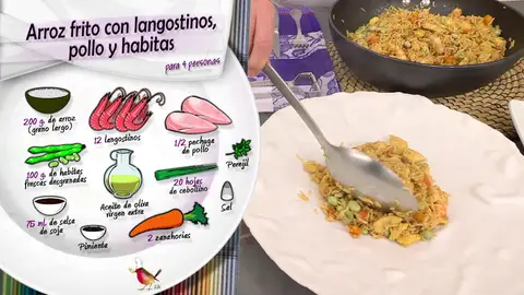 Ingredientes Arroz frito con langostinos Ingredientes Arroz frito con langostinos