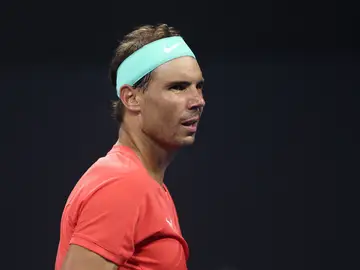 Rafa Nadal durante el torneo de Brisbane 2024 en enero Rafa Nadal durante el torneo de Brisbane 2024 en enero