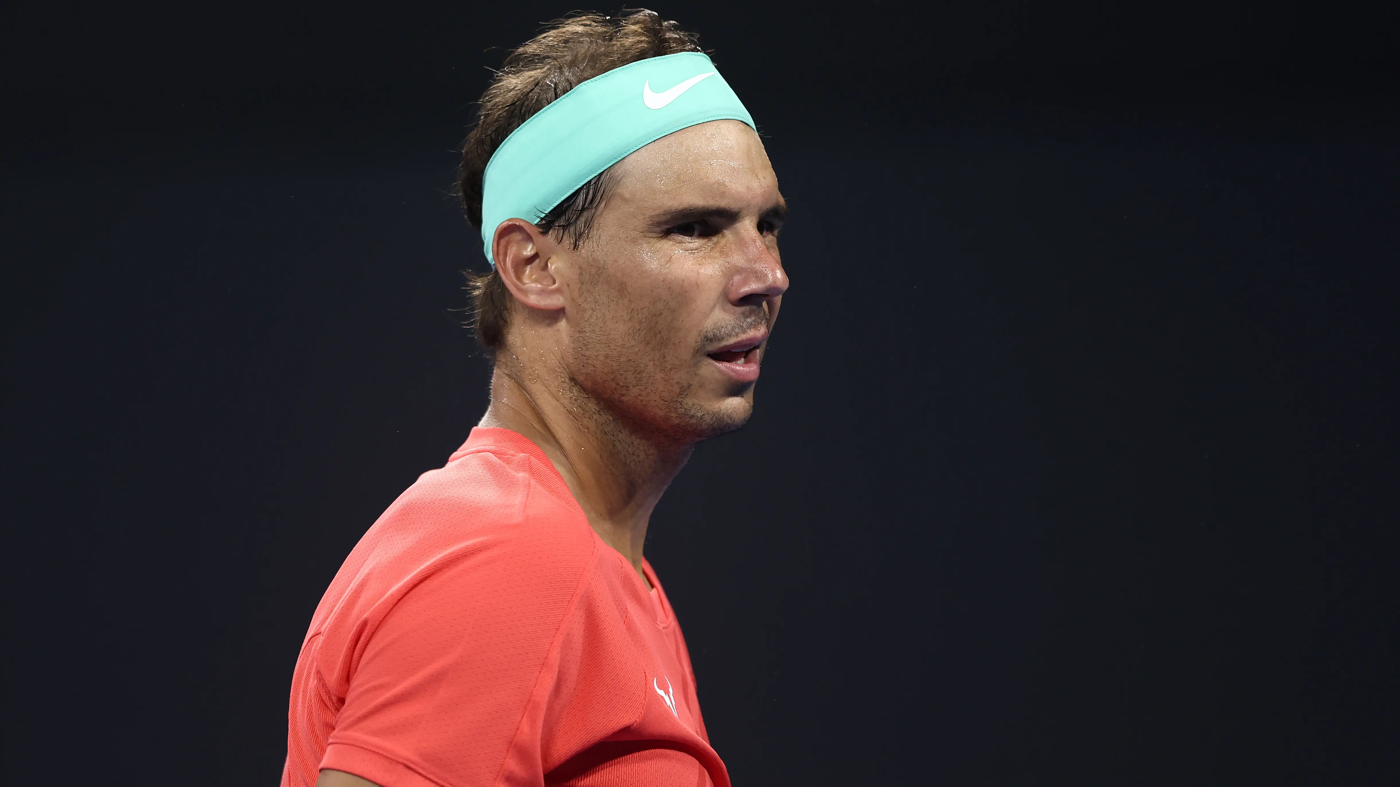 Rafa Nadal durante el torneo de Brisbane 2024 en enero Rafa Nadal durante el torneo de Brisbane 2024 en enero