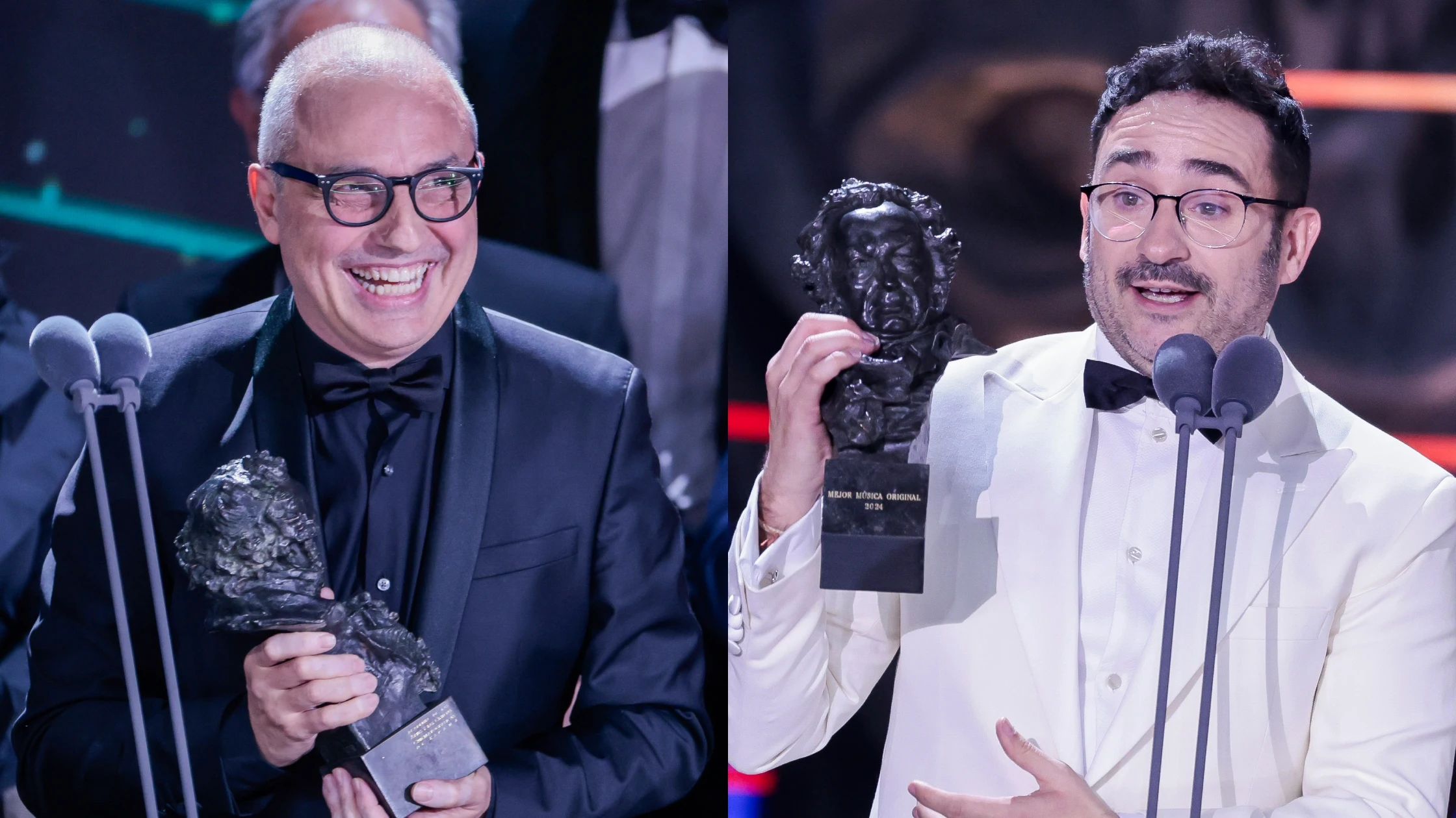 Pablo Berger y J.A. Bayona en los Goya