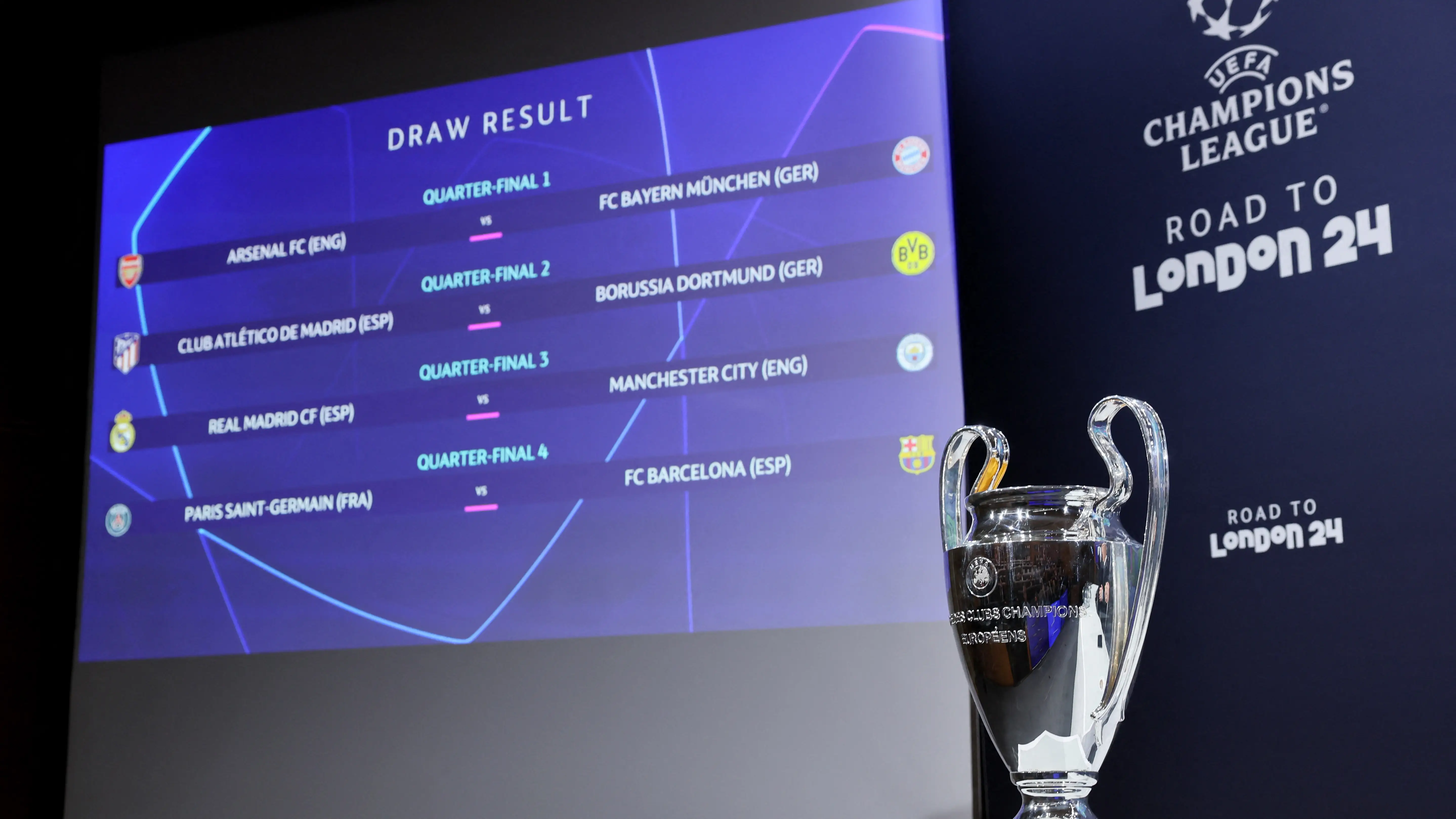 Las eliminatorias de los cuartos de final de la Champions League 2023-24