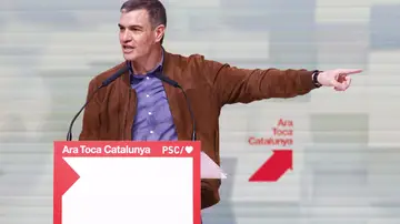 El presidente del Gobierno, Pedro Sánchez, durante su intervención en la clausura del XV Congreso de los socialistas catalanes, celebrado el fin de semana en Barcelona