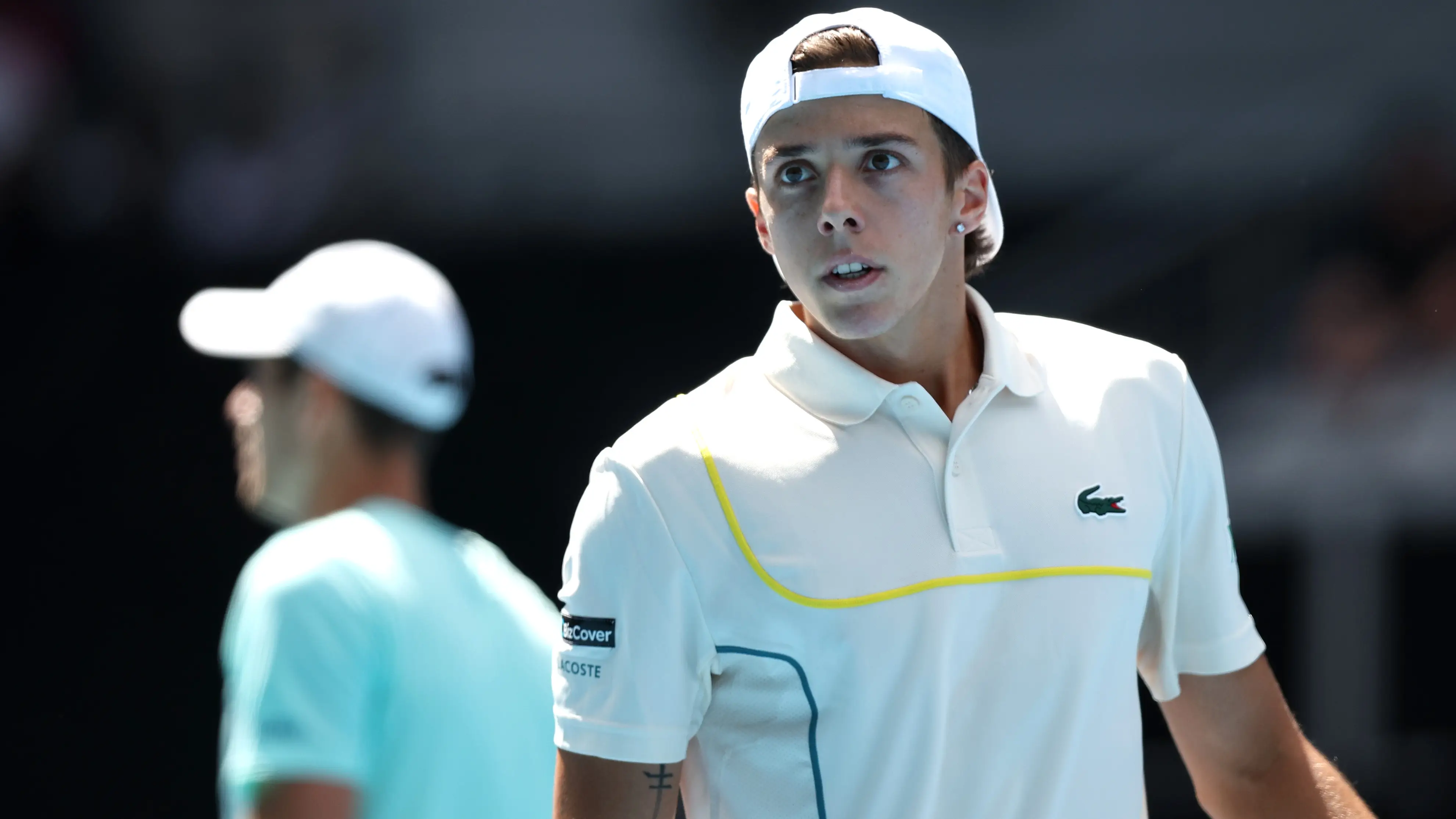 Arthur Cazaux durante un partido de tenis en 2024 Arthur Cazaux durante un partido de tenis en 2024